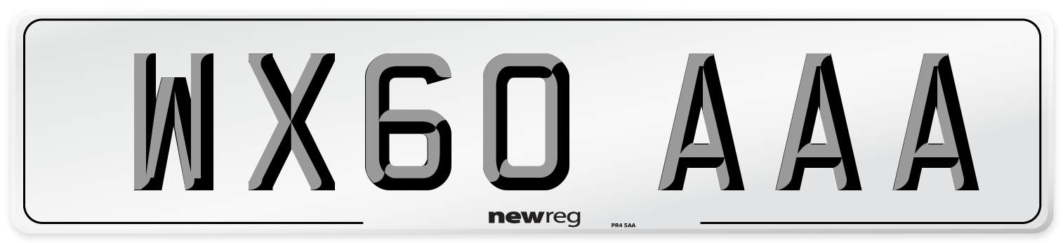 WX60 AAA Number Plate from New Reg